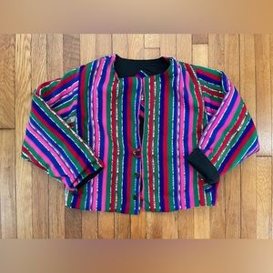 Vintage Guatemalan textile striped jacket